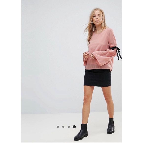ASOS vero moda pink tie sleeve top - Picture 5 of 8